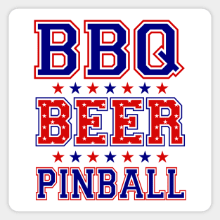 BBQ BEER PINBALL Sticker